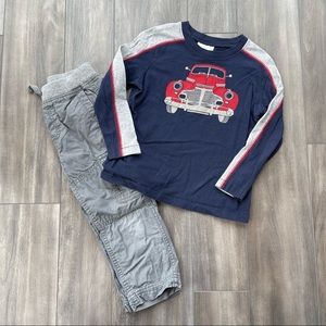 VGUC Hanna Andersson Truck Shirt & Pants Set 4 yr